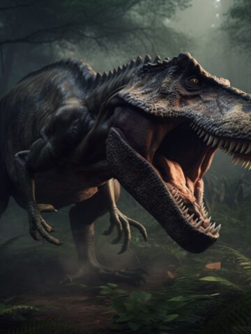 A giga giving out a big roar.