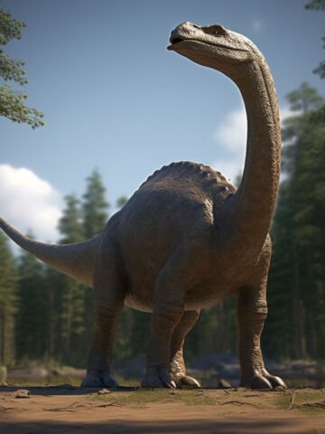 Diplodocus taking a walk in the woods.